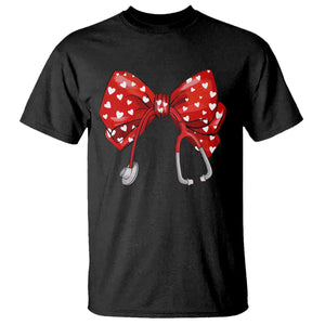 Nurse Coquette Valentine Heart T Shirt Gift For Healthcare Professionals Bow TS10 Black Print Your Wear