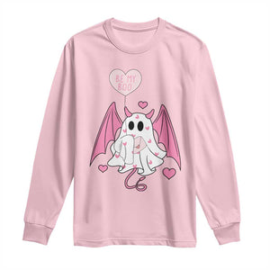 Valentines Ghost Long Sleeve Shirt Be My Boo Cute Funny TS10 Light Pink Print Your Wear