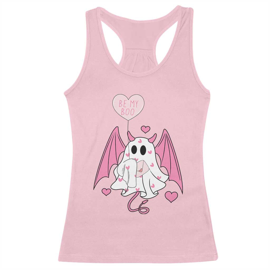 Valentines Ghost Racerback Tank Top Be My Boo Cute Funny TS10 Light Pink Print Your Wear