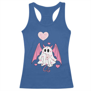 Valentines Ghost Racerback Tank Top Be My Boo Cute Funny TS10 Royal Blue Print Your Wear