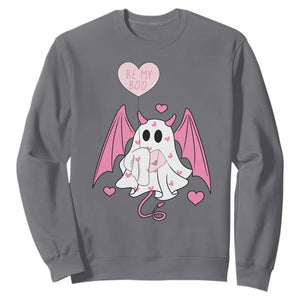 Valentines Ghost Sweatshirt Be My Boo Cute Funny TS10 Charcoal Print Your Wear