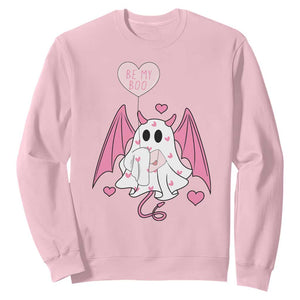 Valentines Ghost Sweatshirt Be My Boo Cute Funny TS10 Light Pink Print Your Wear