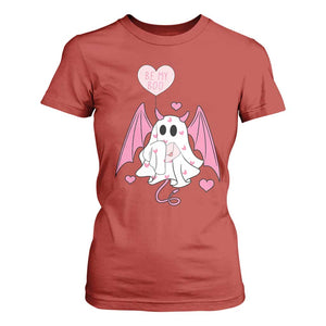 Valentines Ghost T Shirt For Women Be My Boo Cute Funny TS10 Red Print Your Wear