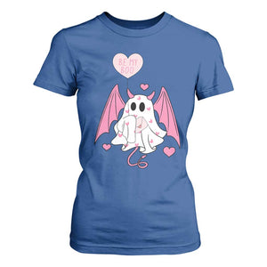 Valentines Ghost T Shirt For Women Be My Boo Cute Funny TS10 Royal Blue Print Your Wear