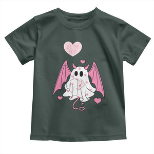 Valentines Ghost Toddler T Shirt Be My Boo Cute Funny TS10 Dark Forest Green Print Your Wear