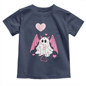 Valentines Ghost Toddler T Shirt Be My Boo Cute Funny TS10 Navy Print Your Wear