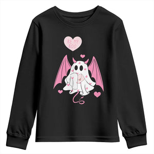 Valentines Ghost Youth Sweatshirt Be My Boo Cute Funny TS10 Black Print Your Wear