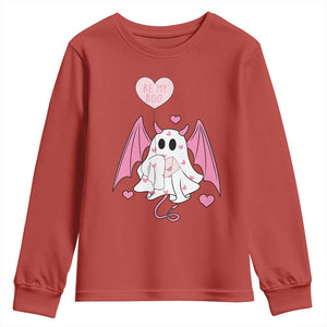 Valentines Ghost Youth Sweatshirt Be My Boo Cute Funny TS10 Red Print Your Wear