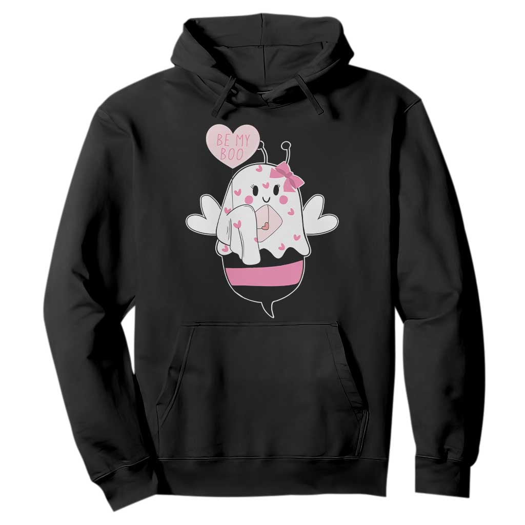 Valentines Ghost Hoodie Be My Boo Bee Boobee Coquette Cute Funny TS10 Black Print Your Wear