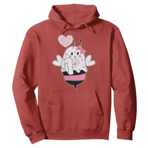 Valentines Ghost Hoodie Be My Boo Bee Boobee Coquette Cute Funny TS10 Red Print Your Wear