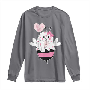 Valentines Ghost Long Sleeve Shirt Be My Boo Bee Boobee Coquette Cute Funny TS10 Charcoal Print Your Wear