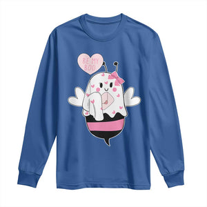 Valentines Ghost Long Sleeve Shirt Be My Boo Bee Boobee Coquette Cute Funny TS10 Royal Blue Print Your Wear