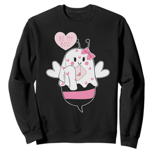 Valentines Ghost Sweatshirt Be My Boo Bee Boobee Coquette Cute Funny TS10 Black Print Your Wear