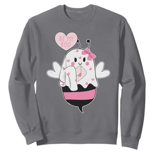 Valentines Ghost Sweatshirt Be My Boo Bee Boobee Coquette Cute Funny TS10 Charcoal Print Your Wear