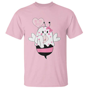 Valentines Ghost T Shirt Be My Boo Bee Boobee Coquette Cute Funny TS10 Light Pink Print Your Wear