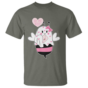 Valentines Ghost T Shirt Be My Boo Bee Boobee Coquette Cute Funny TS10 Military Green Print Your Wear