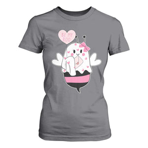 Valentines Ghost T Shirt For Women Be My Boo Bee Boobee Coquette Cute Funny TS10 Charcoal Print Your Wear