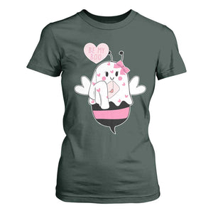 Valentines Ghost T Shirt For Women Be My Boo Bee Boobee Coquette Cute Funny TS10 Dark Forest Green Print Your Wear