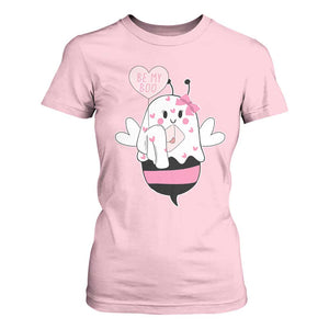 Valentines Ghost T Shirt For Women Be My Boo Bee Boobee Coquette Cute Funny TS10 Light Pink Print Your Wear