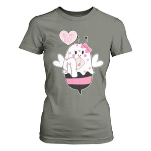 Valentines Ghost T Shirt For Women Be My Boo Bee Boobee Coquette Cute Funny TS10 Military Green Print Your Wear