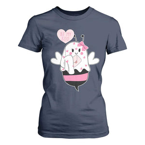 Valentines Ghost T Shirt For Women Be My Boo Bee Boobee Coquette Cute Funny TS10 Navy Print Your Wear