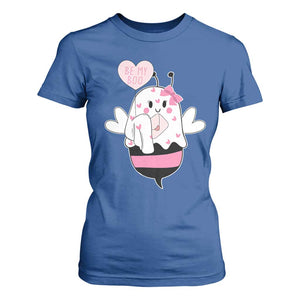 Valentines Ghost T Shirt For Women Be My Boo Bee Boobee Coquette Cute Funny TS10 Royal Blue Print Your Wear