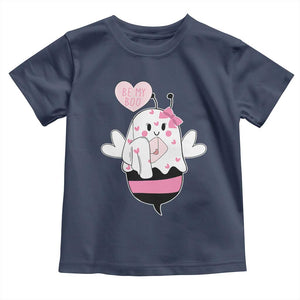 Valentines Ghost Toddler T Shirt Be My Boo Bee Boobee Coquette Cute Funny TS10 Navy Print Your Wear