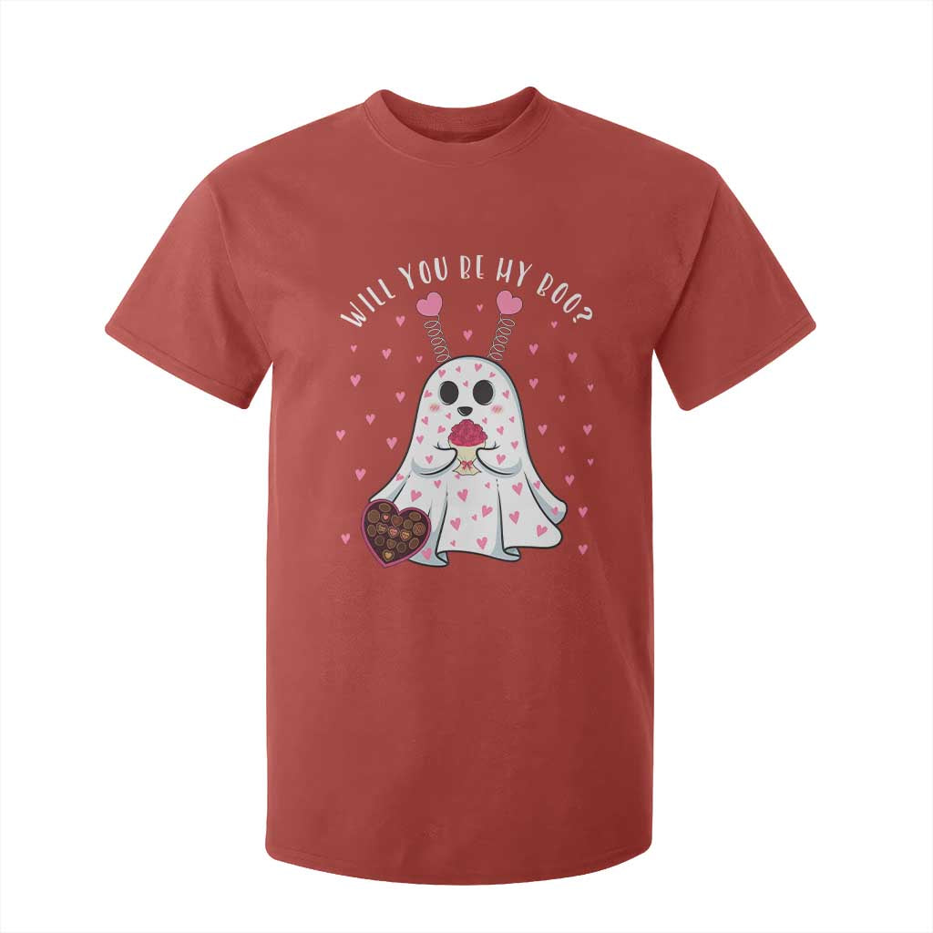 Valentines Ghost T Shirt For Kid Will You Be My Boo Cute Funny TS10 Red Print Your Wear