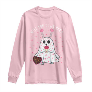 Valentines Ghost Long Sleeve Shirt Will You Be My Boo Cute Funny TS10 Light Pink Print Your Wear