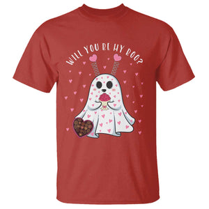 Valentines Ghost T Shirt Will You Be My Boo Cute Funny TS10 Red Print Your Wear