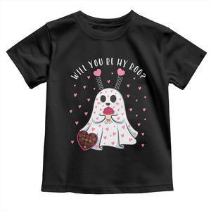 Valentines Ghost Toddler T Shirt Will You Be My Boo Cute Funny TS10 Black Print Your Wear