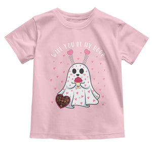 Valentines Ghost Toddler T Shirt Will You Be My Boo Cute Funny TS10 Light Pink Print Your Wear