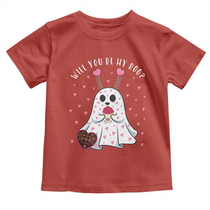 Valentines Ghost Toddler T Shirt Will You Be My Boo Cute Funny TS10 Red Print Your Wear