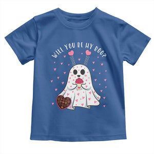 Valentines Ghost Toddler T Shirt Will You Be My Boo Cute Funny TS10 Royal Blue Print Your Wear