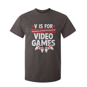 Valentines Day Gamers T Shirt For Kid V Is For Video Games TS10 Dark Chocolate Print Your Wear