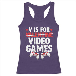 Valentines Day Gamers Racerback Tank Top V Is For Video Games TS10 Purple Print Your Wear