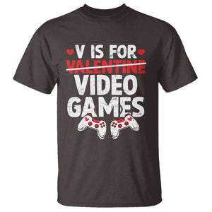 Valentines Day Gamers T Shirt V Is For Video Games TS10 Dark Chocolate Print Your Wear