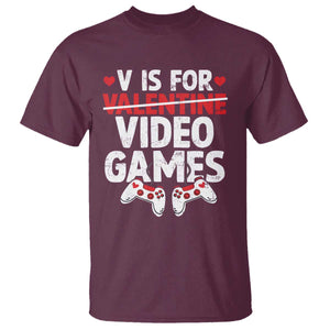 Valentines Day Gamers T Shirt V Is For Video Games TS10 Maroon Print Your Wear