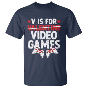 Valentines Day Gamers T Shirt V Is For Video Games TS10 Navy Print Your Wear