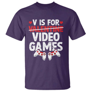 Valentines Day Gamers T Shirt V Is For Video Games TS10 Purple Print Your Wear