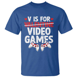 Valentines Day Gamers T Shirt V Is For Video Games TS10 Royal Blue Print Your Wear