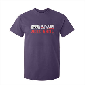 Valentines Day Gamers T Shirt For Kid V Is For Video Games Gamer TS10 Purple Print Your Wear