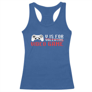 Valentines Day Gamers Racerback Tank Top V Is For Video Games Gamer TS10 Royal Blue Print Your Wear