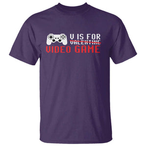 Valentines Day Gamers T Shirt V Is For Video Games Gamer TS10 Purple Print Your Wear