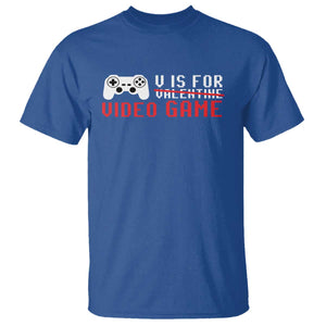 Valentines Day Gamers T Shirt V Is For Video Games Gamer TS10 Royal Blue Print Your Wear