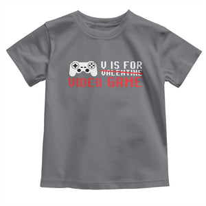 Valentines Day Gamers Toddler T Shirt V Is For Video Games Gamer TS10 Charcoal Print Your Wear