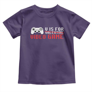 Valentines Day Gamers Toddler T Shirt V Is For Video Games Gamer TS10 Purple Print Your Wear