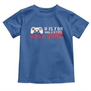 Valentines Day Gamers Toddler T Shirt V Is For Video Games Gamer TS10 Royal Blue Print Your Wear