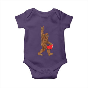 Bigfoot Heart Valentines Day Baby Onesie Boys Men Kids Love Sasquatch Lovers TS10 Purple Print Your Wear