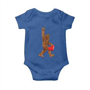 Bigfoot Heart Valentines Day Baby Onesie Boys Men Kids Love Sasquatch Lovers TS10 Royal Blue Print Your Wear